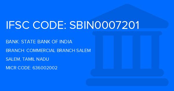 State Bank Of India (SBI) Commercial Branch Salem Branch IFSC Code