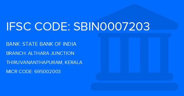 State Bank Of India (SBI) Althara Junction Branch IFSC Code
