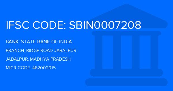 State Bank Of India (SBI) Ridge Road Jabalpur Branch IFSC Code