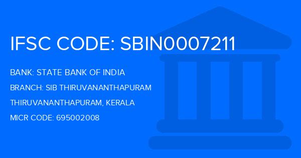 State Bank Of India (SBI) Sib Thiruvananthapuram Branch IFSC Code