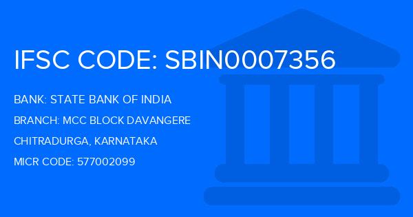 State Bank Of India (SBI) Mcc Block Davangere Branch IFSC Code