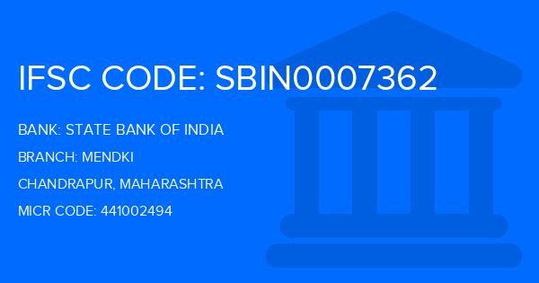 State Bank Of India (SBI) Mendki Branch IFSC Code