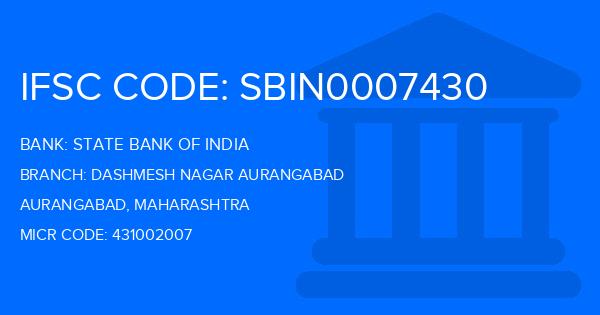 State Bank Of India (SBI) Dashmesh Nagar Aurangabad Branch IFSC Code