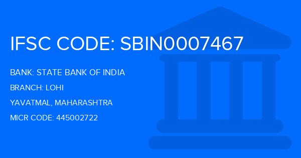 State Bank Of India (SBI) Lohi Branch IFSC Code