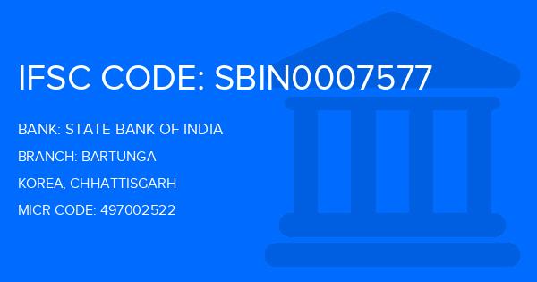 State Bank Of India (SBI) Bartunga Branch IFSC Code