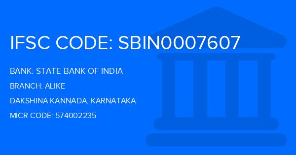 State Bank Of India (SBI) Alike Branch IFSC Code