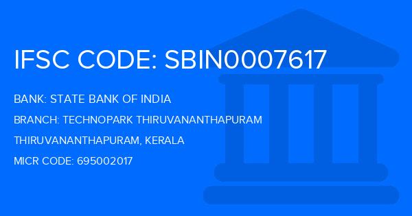 State Bank Of India (SBI) Technopark Thiruvananthapuram Branch IFSC Code