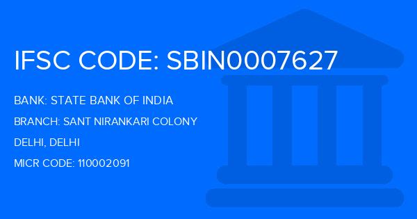 State Bank Of India (SBI) Sant Nirankari Colony Branch IFSC Code