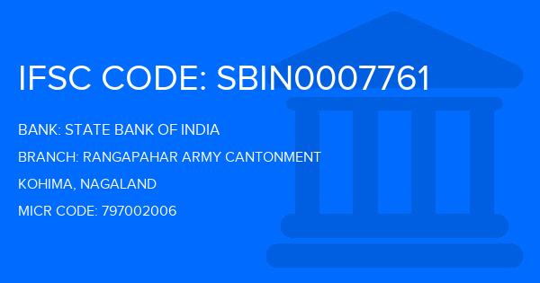 State Bank Of India (SBI) Rangapahar Army Cantonment Branch IFSC Code