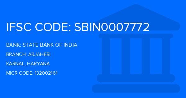 State Bank Of India (SBI) Arjaheri Branch IFSC Code