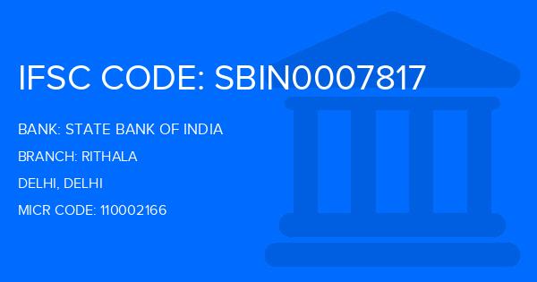 State Bank Of India (SBI) Rithala Branch IFSC Code
