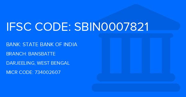 State Bank Of India (SBI) Bansbatte Branch IFSC Code