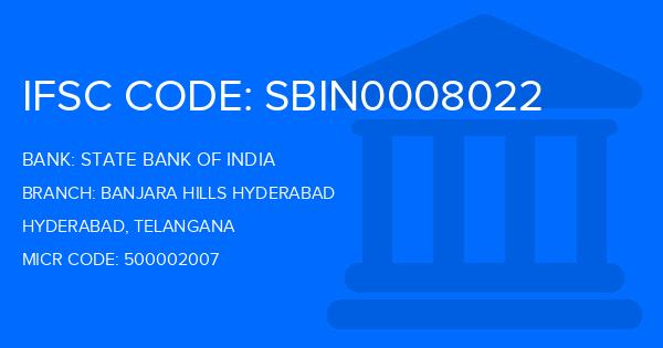 State Bank Of India (SBI) Banjara Hills Hyderabad Branch IFSC Code