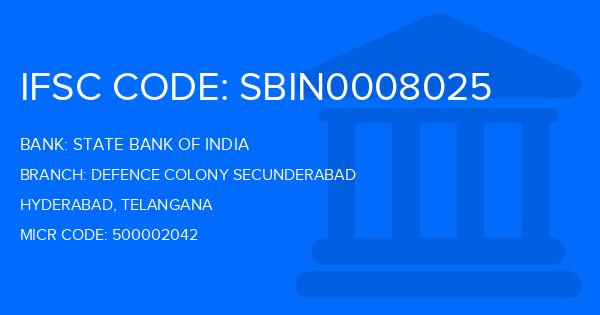 State Bank Of India (SBI) Defence Colony Secunderabad Branch IFSC Code
