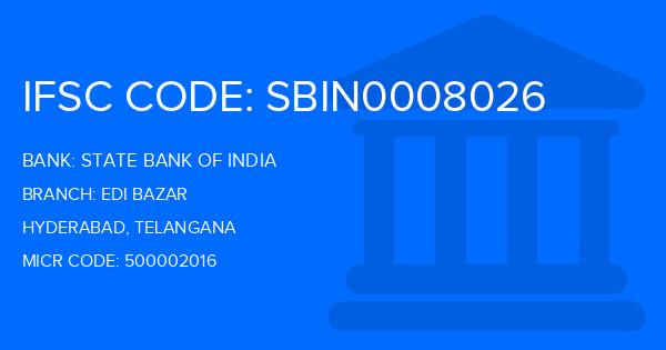 State Bank Of India (SBI) Edi Bazar Branch IFSC Code