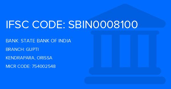 State Bank Of India (SBI) Gupti Branch IFSC Code