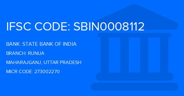 State Bank Of India (SBI) Runua Branch IFSC Code