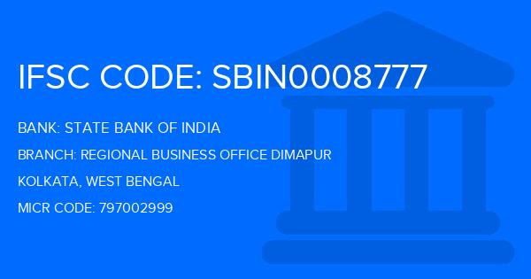 State Bank Of India (SBI) Regional Business Office Dimapur Branch IFSC Code