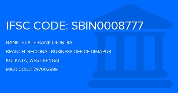 State Bank Of India (SBI) Regional Business Office Dimapur Branch IFSC Code