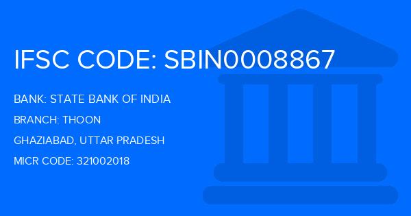 State Bank Of India (SBI) Thoon Branch IFSC Code