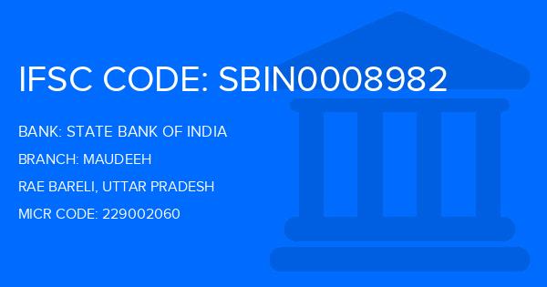 State Bank Of India (SBI) Maudeeh Branch IFSC Code