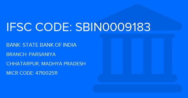 State Bank Of India (SBI) Parsaniya Branch IFSC Code