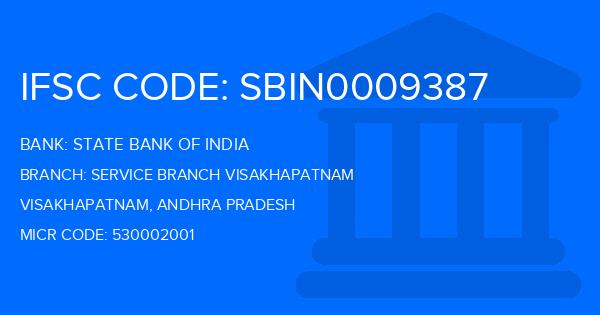 State Bank Of India (SBI) Service Branch Visakhapatnam Branch IFSC Code
