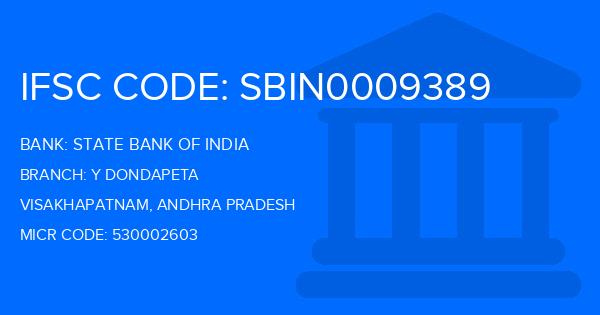 State Bank Of India (SBI) Y Dondapeta Branch IFSC Code