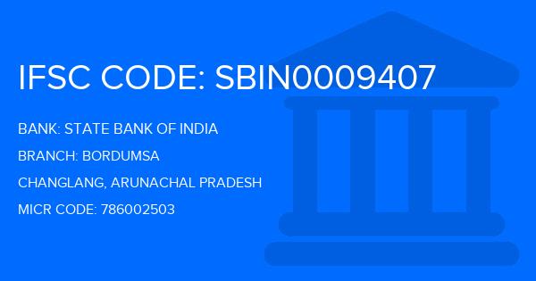 State Bank Of India (SBI) Bordumsa Branch IFSC Code