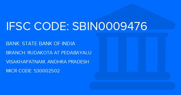 State Bank Of India (SBI) Rudakota At Pedabayalu Branch IFSC Code