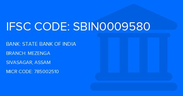 State Bank Of India (SBI) Mezenga Branch IFSC Code