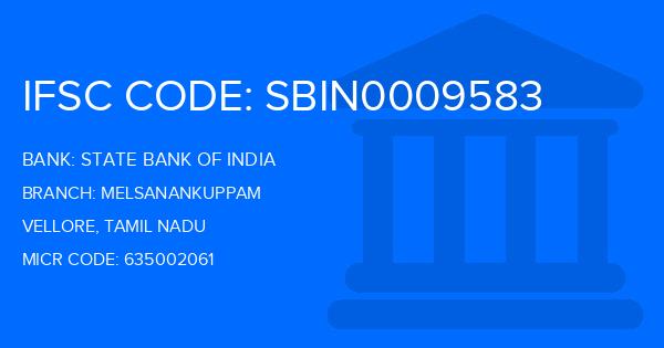 State Bank Of India (SBI) Melsanankuppam Branch IFSC Code