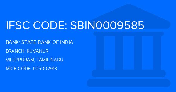 State Bank Of India (SBI) Kuvanur Branch IFSC Code
