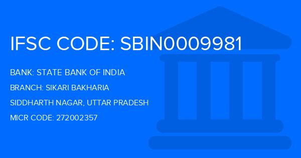 State Bank Of India (SBI) Sikari Bakharia Branch IFSC Code