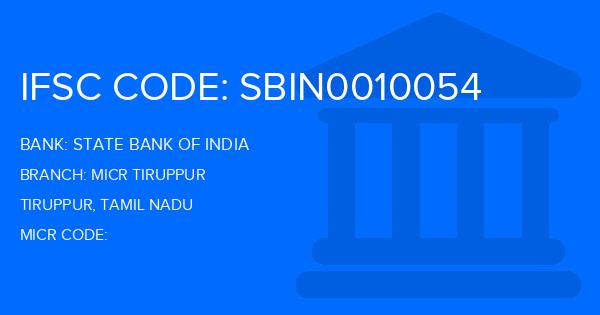 State Bank Of India (SBI) Micr Tiruppur Branch IFSC Code