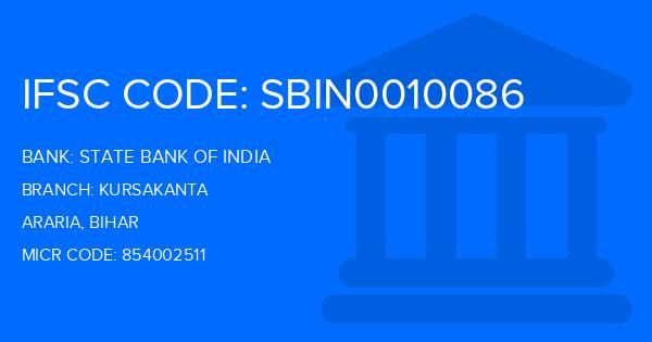 State Bank Of India (SBI) Kursakanta Branch IFSC Code
