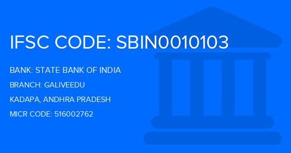State Bank Of India (SBI) Galiveedu Branch IFSC Code