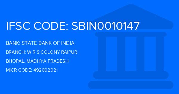 State Bank Of India (SBI) W R S Colony Raipur Branch IFSC Code