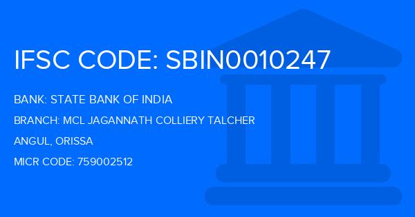 State Bank Of India (SBI) Mcl Jagannath Colliery Talcher Branch IFSC Code