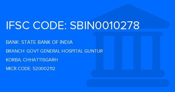 State Bank Of India (SBI) Govt General Hospital Guntur Branch IFSC Code