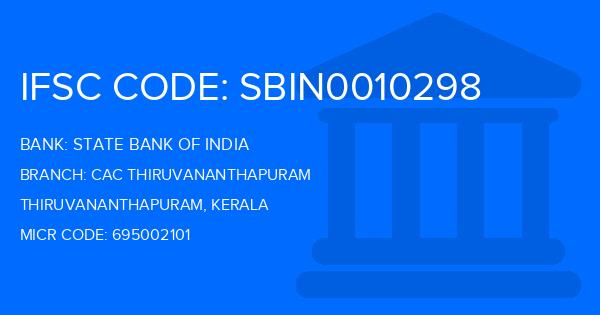 State Bank Of India (SBI) Cac Thiruvananthapuram Branch IFSC Code