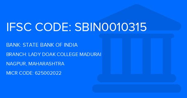 State Bank Of India (SBI) Lady Doak College Madurai Branch IFSC Code
