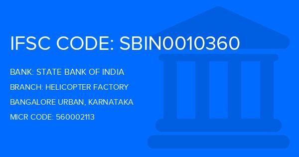 State Bank Of India (SBI) Helicopter Factory Branch IFSC Code