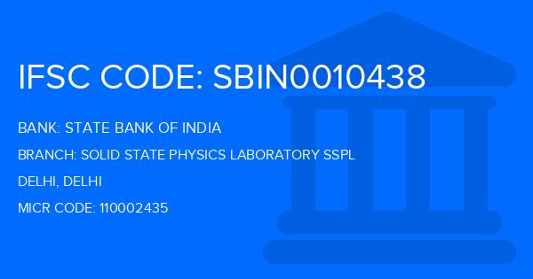State Bank Of India (SBI) Solid State Physics Laboratory Sspl Branch IFSC Code