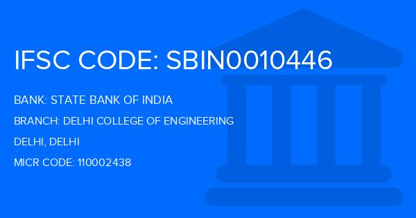 State Bank Of India (SBI) Delhi College Of Engineering Branch IFSC Code