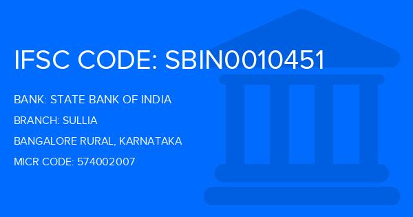 State Bank Of India (SBI) Sullia Branch IFSC Code