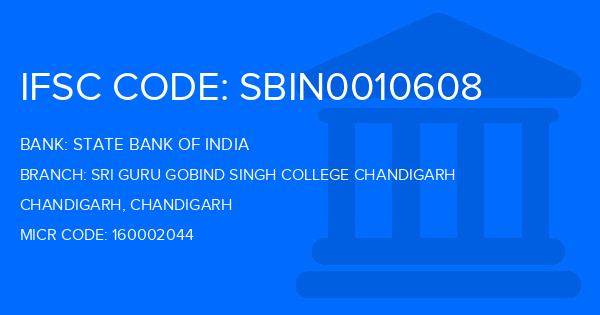 State Bank Of India (SBI) Sri Guru Gobind Singh College Chandigarh Branch IFSC Code