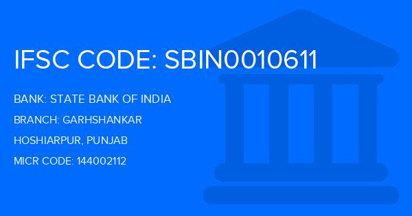State Bank Of India (SBI) Garhshankar Branch IFSC Code