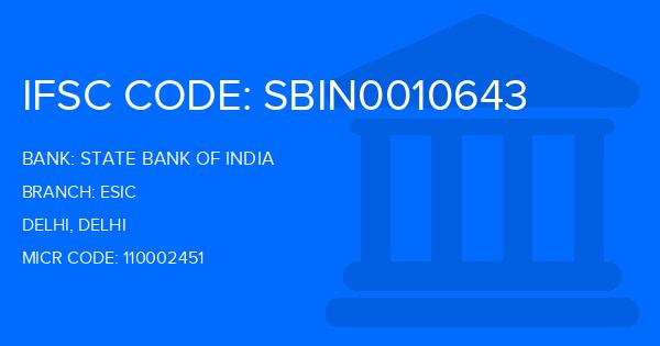 State Bank Of India (SBI) Esic Branch IFSC Code