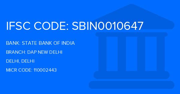 State Bank Of India (SBI) Dap New Delhi Branch IFSC Code